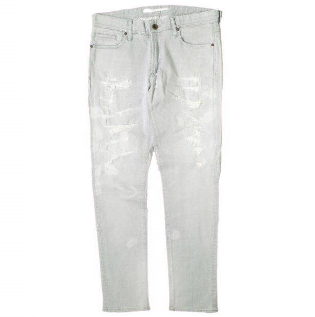 新品 e JEANS イージーンズ BOYFRIEND TAPERED 岡山児島 クラッシュ加工 テーパードデニムパンツ e-L805-065 23 Gray 定価36,300円 g17331拍卖