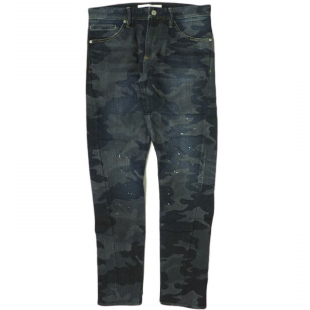新品 e JEANS イージーンズ e-802 TWIST 岡山児島 ペイントカモフラージュジョグデニムパンツ 173204301 1 INDIGO 定価35,200円 g17397拍卖
