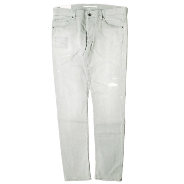 新品 e JEANS イージーンズ SEA HORSE SLIM 岡山児島 ダメージ&ペイント加工スキニーデニムパンツ e-801 4 Aqua Gray 定価35,200円 g17453拍卖