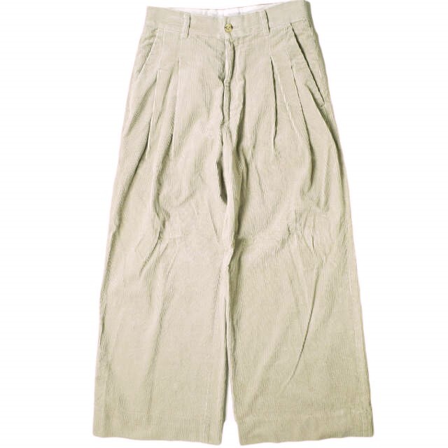 Graphpaper グラフペーパー 21AW Suvin Corduroy Wide Trousers スビンコーデュロイワイドトラウザーズ GL213-40257 00 BEIGE パンツ拍卖