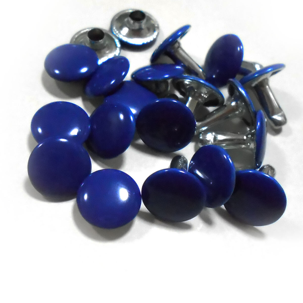 カラー 両面カシメ 10mmブルー 15組 カシメ レザークラフト拍卖