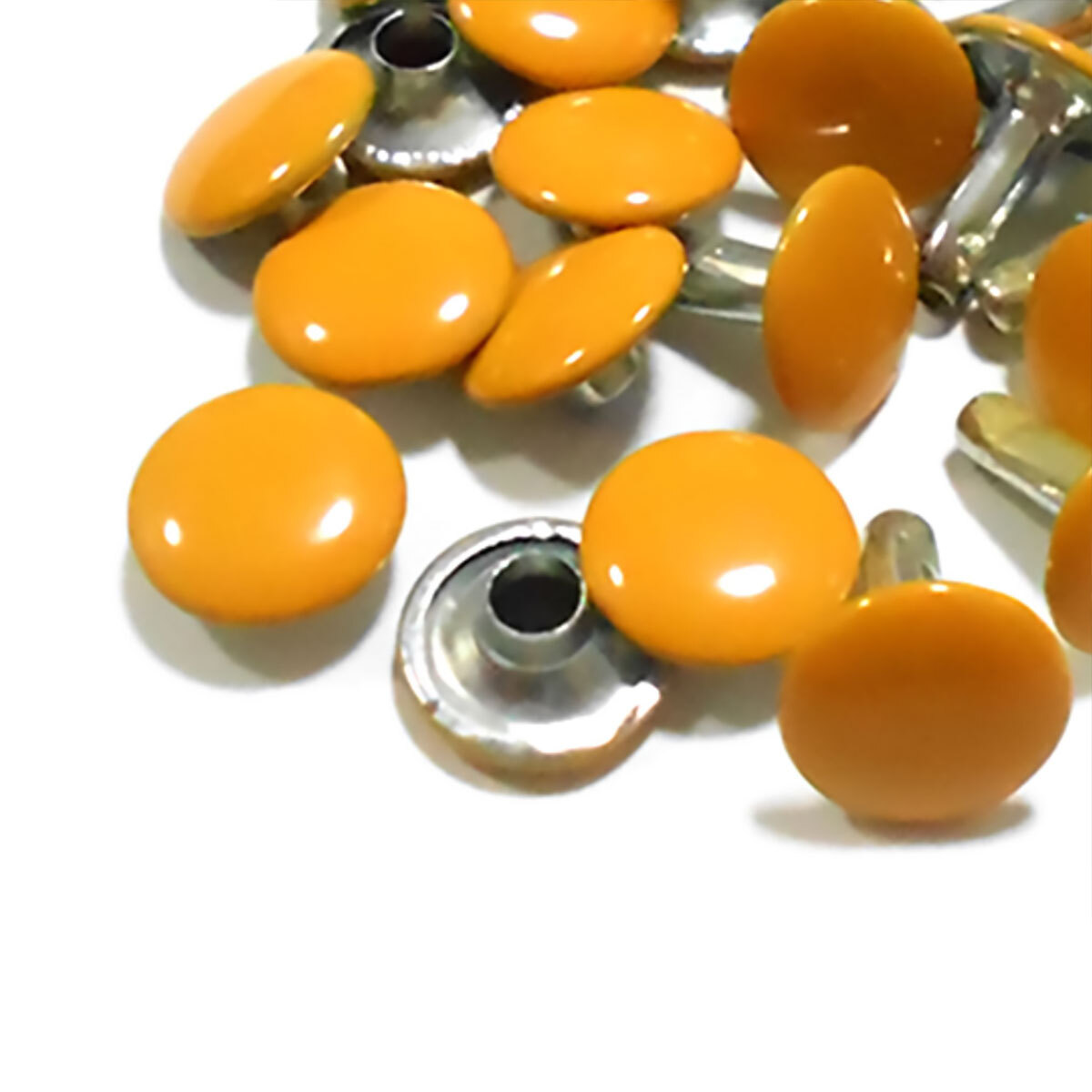 カラー 両面カシメ 10mm ヤマブキ 15組 カシメ レザークラフト拍卖