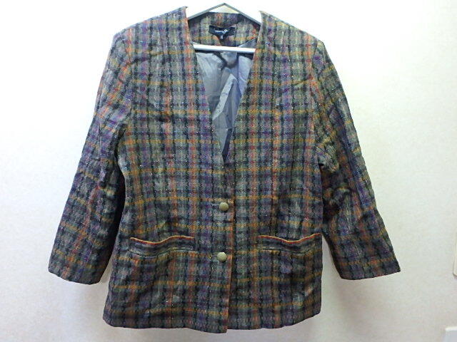 60s410k サイズ13 ジャケット アウター 上着 女性用 チェック レトロ 婦人服 日本製 レディース (北海道・沖縄・離島は発送不可)拍卖