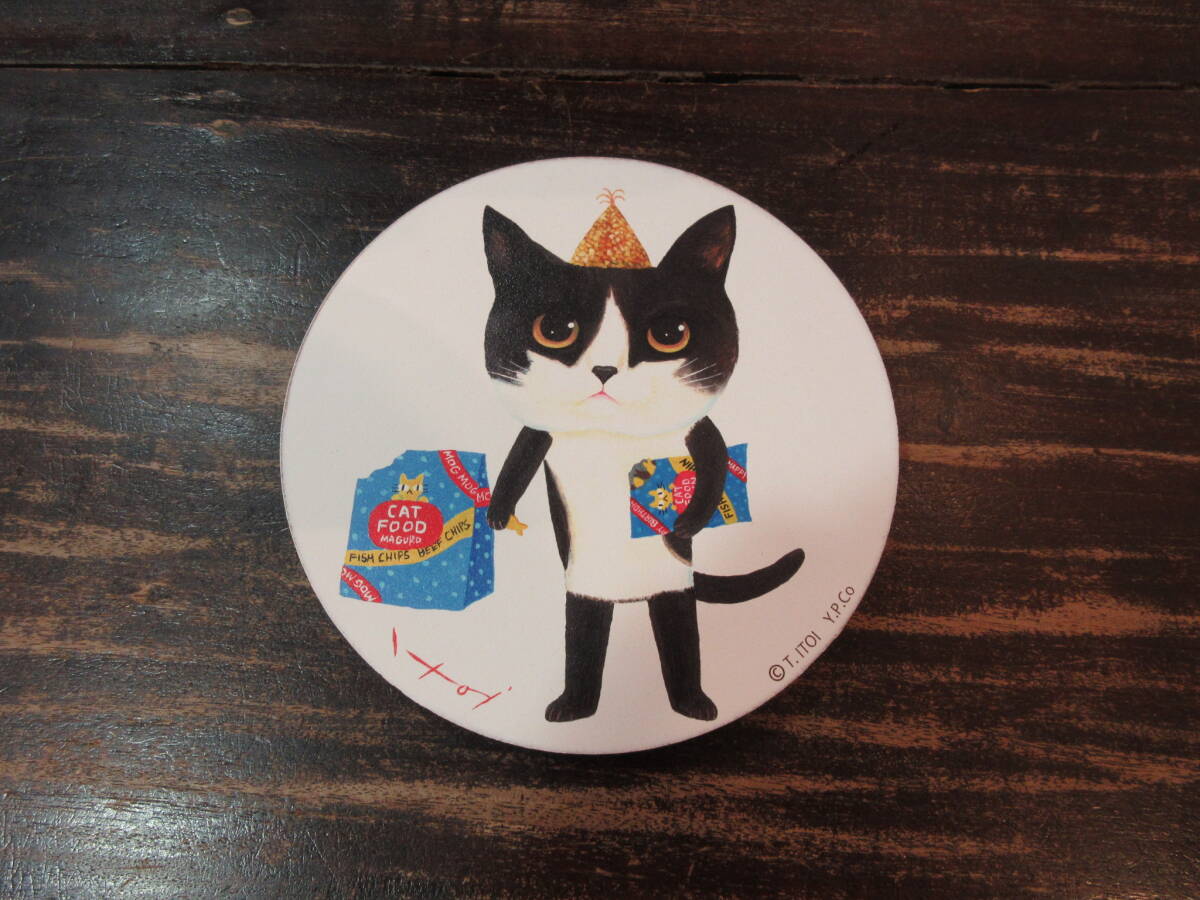 糸井忠晴 木製ラウンドアートMサイズ 直径15cm 「ジャン」【見つめる愛で…】猫・ねこ・キャット<MDF>拍卖