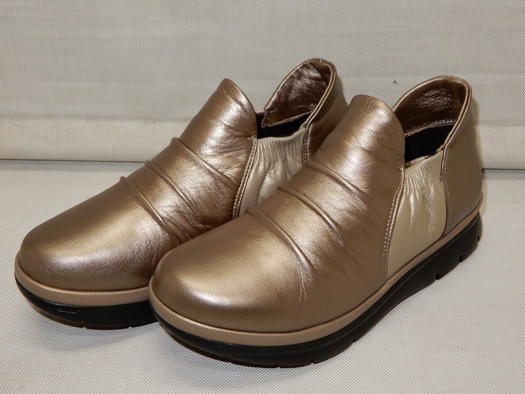 ★コンフォートシューズ 23.5㎝ 4E サイドゴア 日本製 未使用 訳アリ★拍卖