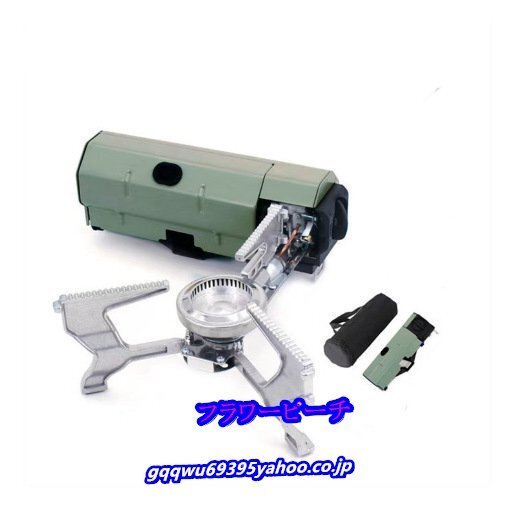 カセット炉 戸外携帯用 コンロ ボイラ ガス かまど キャンプ道具 収納バッグ付 アウトドア 折りたたみ式 キャンプ グリーン拍卖