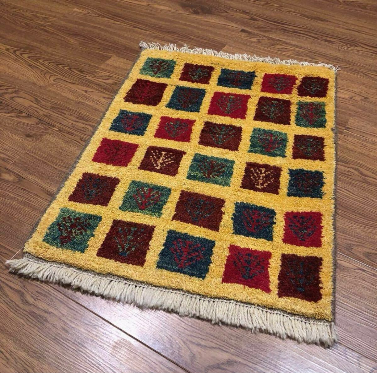 ペルシャギャッベ (ギャベ)玄関マット No:3112拍卖