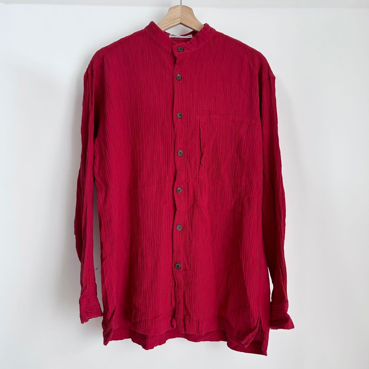 ISSEY MIYAKE MEN イッセイミヤケメン 長袖シャツ 赤 S拍卖