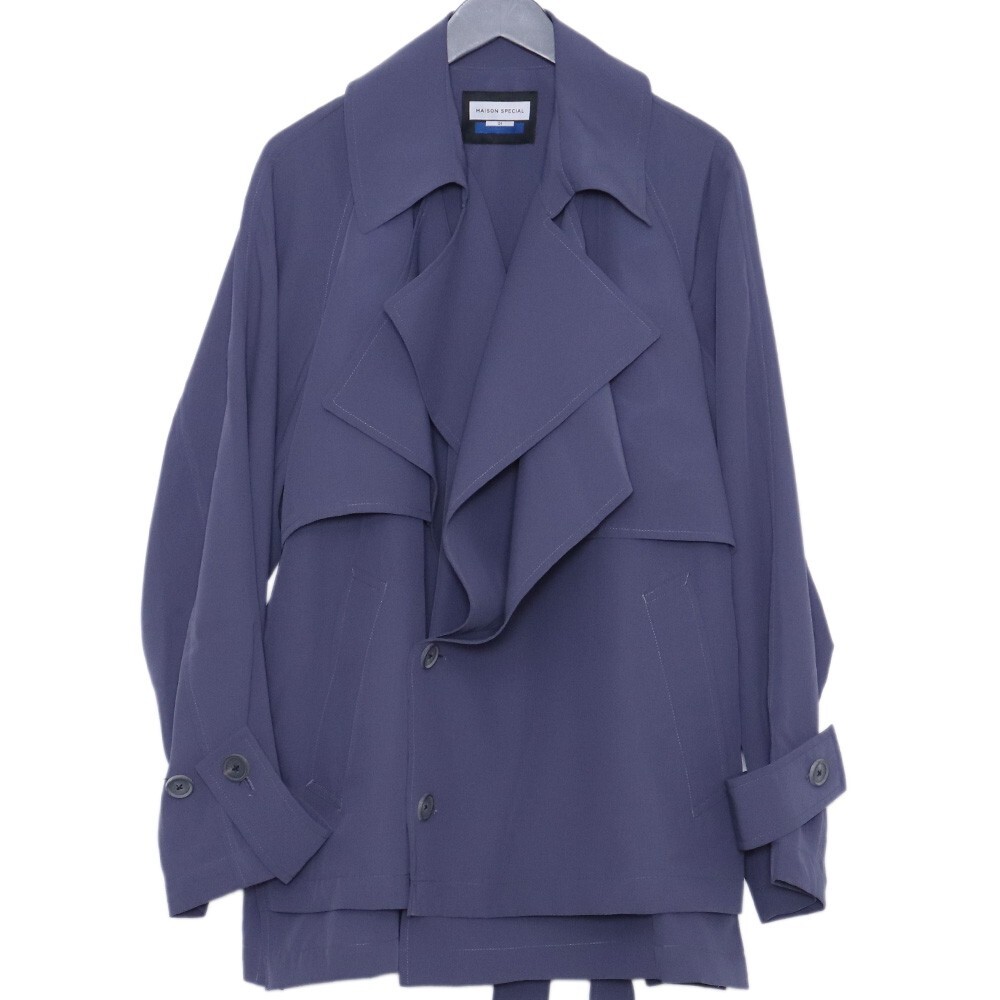 MAISON SPECIAL シアーレイヤリングプライムオーバーショートトレンチブルゾン サイズ1 グレー 11221211201 メゾンスペシャル コート拍卖