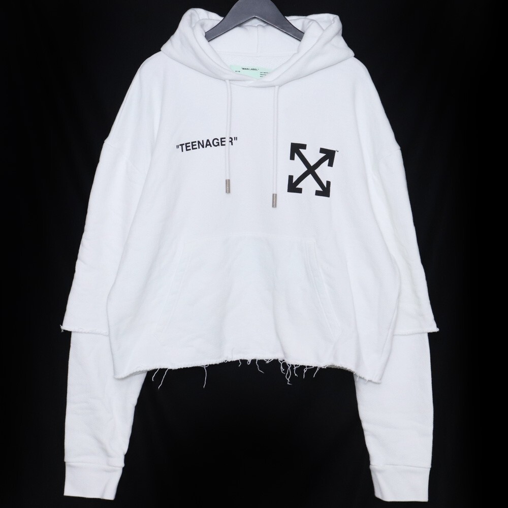 OFF-WHITE Bart Simpson Teenager Hoodie XLサイズ ホワイト OMBB048S19D25035 オフホワイト バートシンプソンスウェットパーカー拍卖