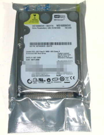 ウエスタンデジタル Western Digital WD1600BEVE ( 160G / 2.5インチ / PATA,IDE ) 未使用 拍卖