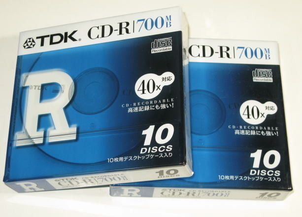 TDK CD-R80TFX10PS CD-R 40倍速 データ用 700MB デスクトップケース10枚入り 日本製 2個セット 未使用拍卖