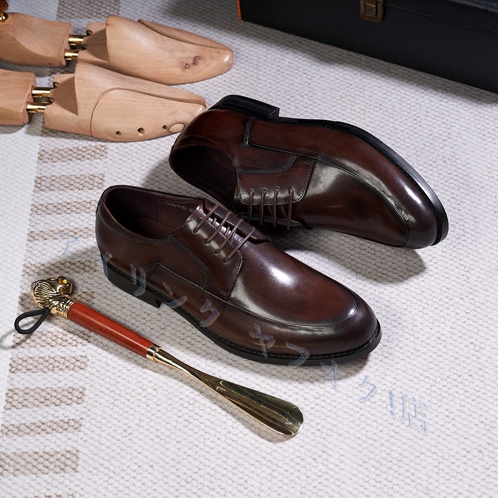 ☆新品メンズ 職 ビジネスシューズ フォーマル カジュアル 天然牛革 本革 Men\'s formal shoes シューズ 革靴 紳士 ブラウン拍卖