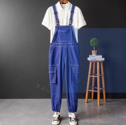 新品☆サロペット メンズ オーバーオール つなぎ オールインワン ペインター サスペンダー ストリート 作業服 春秋 お洒落M~3XL拍卖