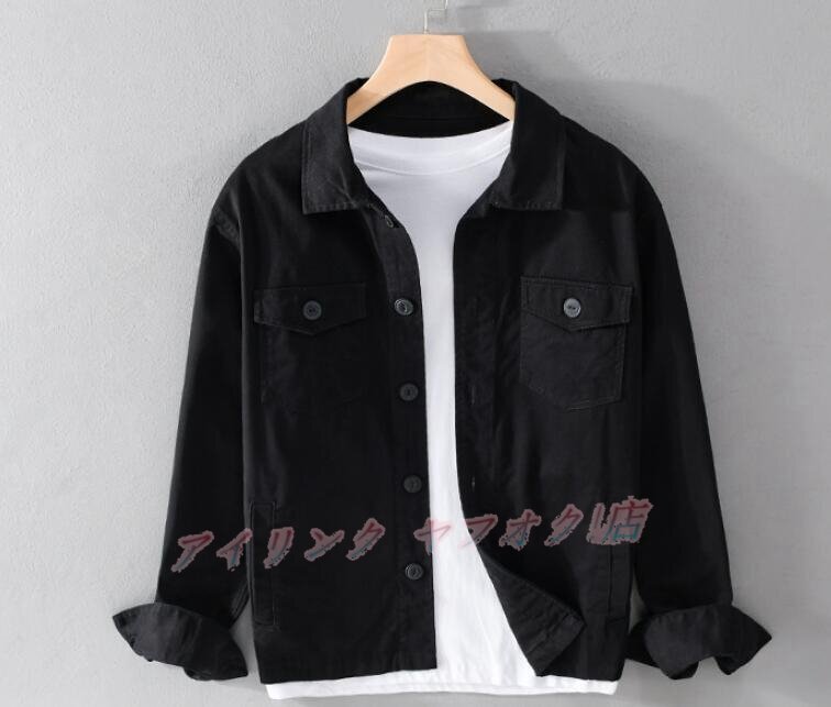 ☆新品初売り ジャケット メンズ スプリングコート 春 ジャンパー ブルゾン MA-1 ミリタリージャケット トップス サイズ選択可 黒拍卖