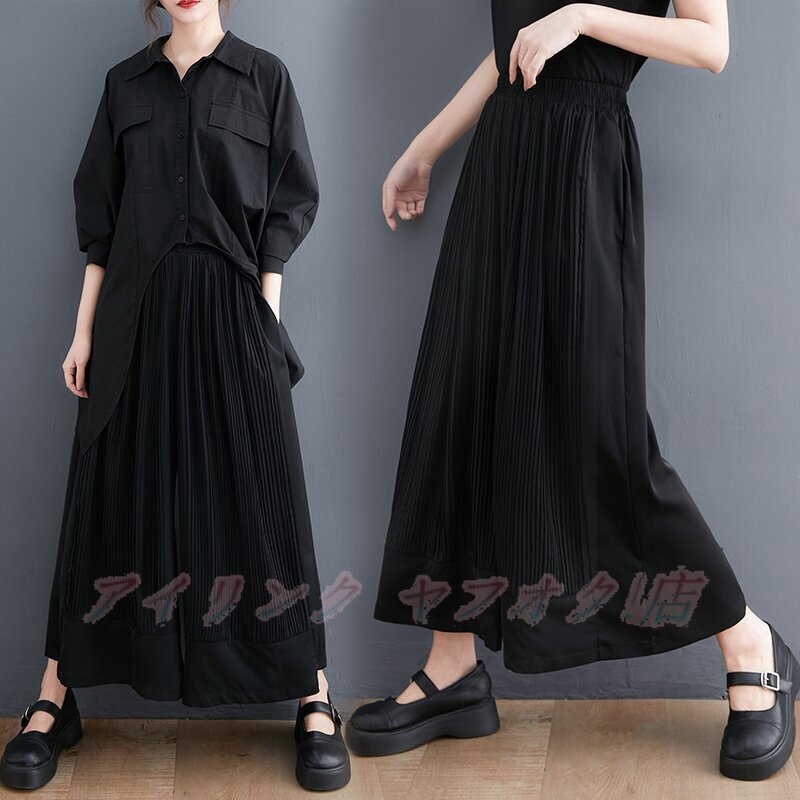 ☆新品Fサイズ ガウチョパンツ スカーチョパンツ プリーツ シフォン レディース シフォンパンツ ズボン ボトムス拍卖