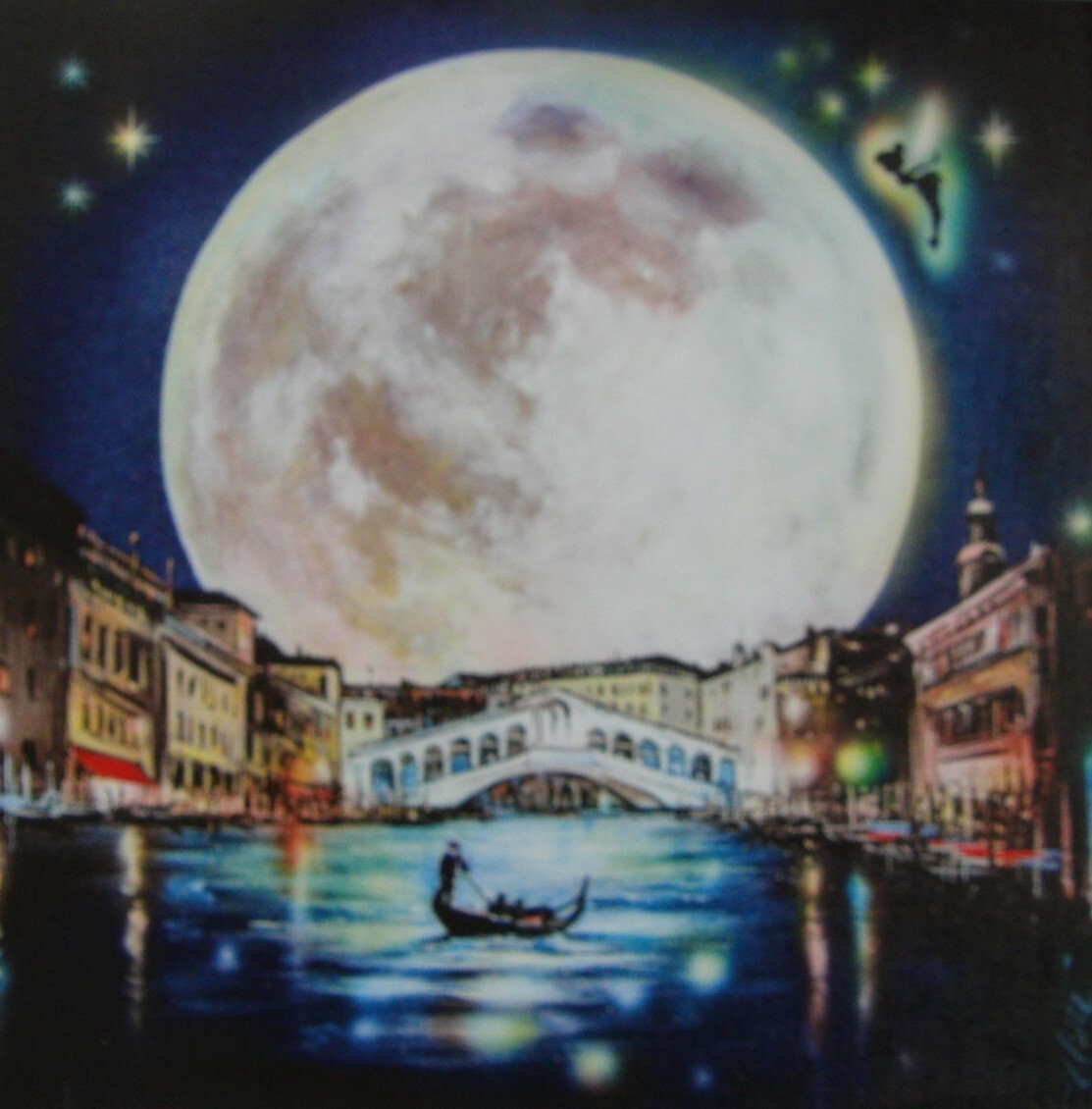 ネイト・ジョルジオ「MAGICAL NIGHT(MOON)」、厳選、希少画集・額装画、人気作品、新品高級額 額装付、状態良好、送料無料拍卖