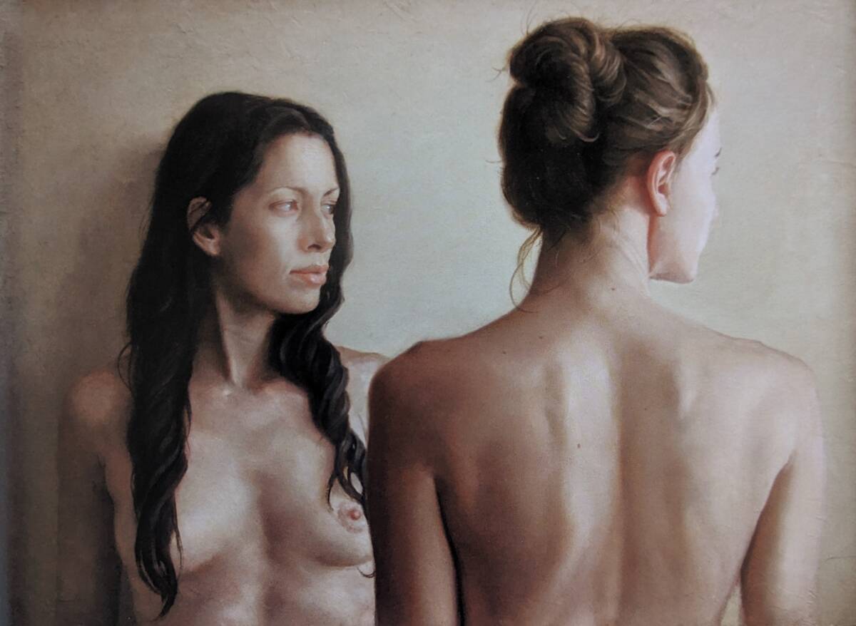 原崇浩、「Dos mujeres」、希少画集・額装画、日本製・新品額縁にて額装致します、状態良好、日本人画家、美人拍卖