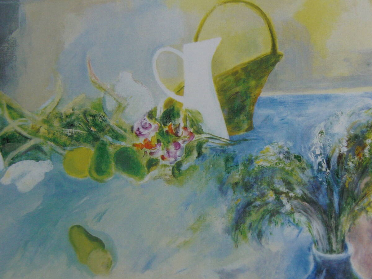 志村節子、「ミモザのある静物」、希少画集・額装画、日本製・新品額縁にて額装致します、状態良好、日本人画家拍卖