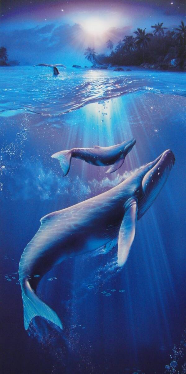 クリスチャン・ラッセン「ホエールハーモニー」、厳選、希少画集・額装画、人気作品、新品高級額 額装付、状態良好、送料無料拍卖