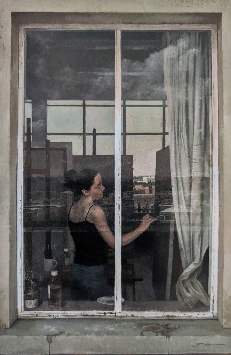 原崇浩、「The window」、希少画集・額装画、日本製・新品額縁にて額装致します、状態良好、日本人画家、美人拍卖