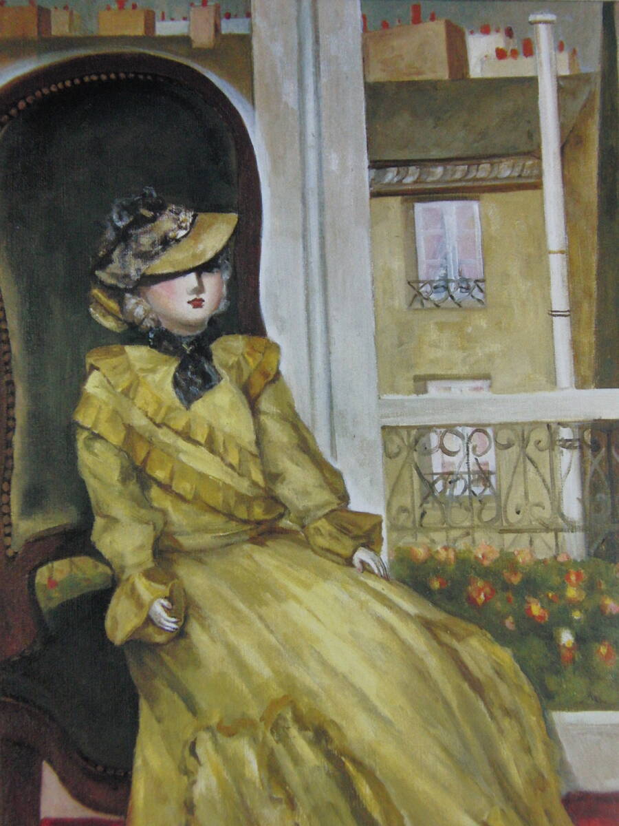 青木純子、「窓辺」、希少画集・額装画、日本製・新品額縁にて額装致します、状態良好、日本人画家拍卖