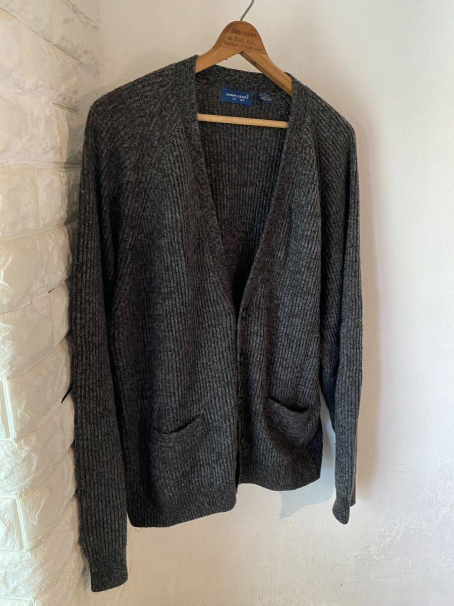 90s タウンクラフト ゴマ塩 カーディガン くるみボタン ビックサイズ 検索 ヴィンテージ USA us army リーバイスold 70s 60s y2k 大戦拍卖