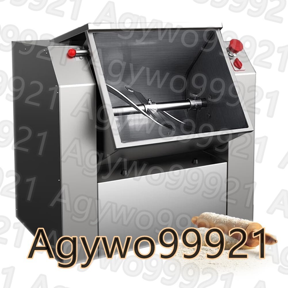 ステンレススチール製フードミキサー、キッチン用ヘビーデューティー小麦粉混合機、業務用生地ミキサー、双方向回転 15kg 220v拍卖