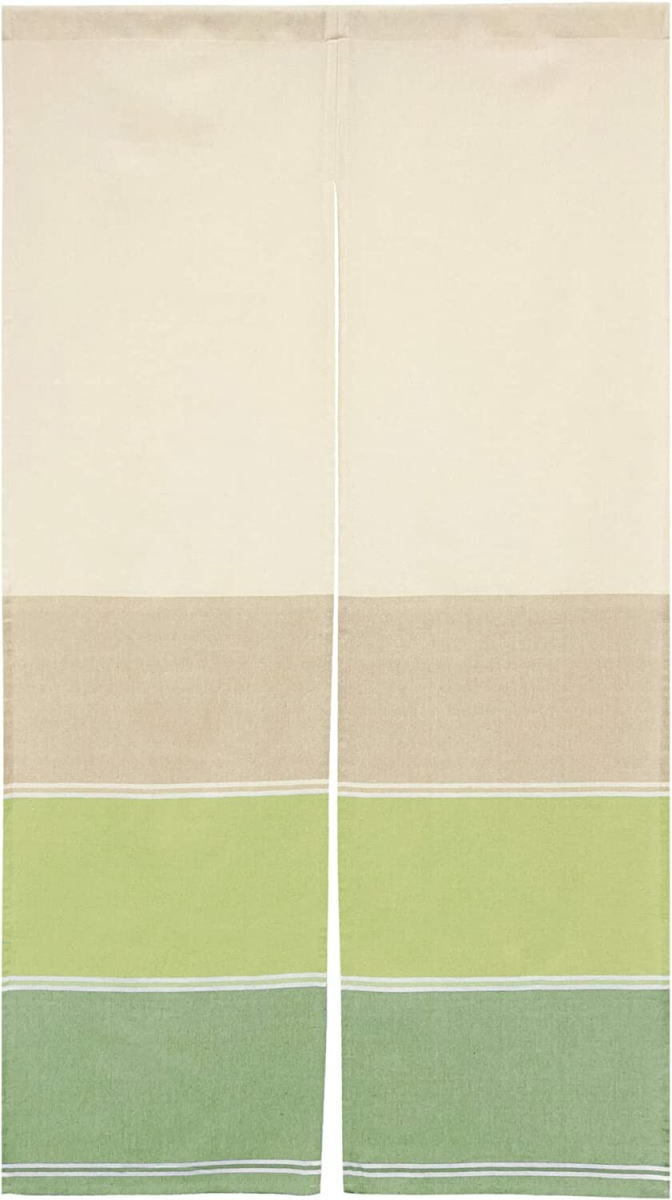 【綿混のれん】シンプルな無地のグラデーションのれん ヴァル85x150cm-niil 色はグリーンでお届けします。拍卖