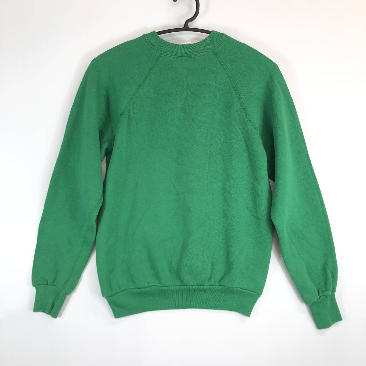 80s USA製 DISCUS ATHLETIC ディスカスアスレチック ラグランスウェット グリーン 無地 Sサイズ タルテックス TULTEX拍卖