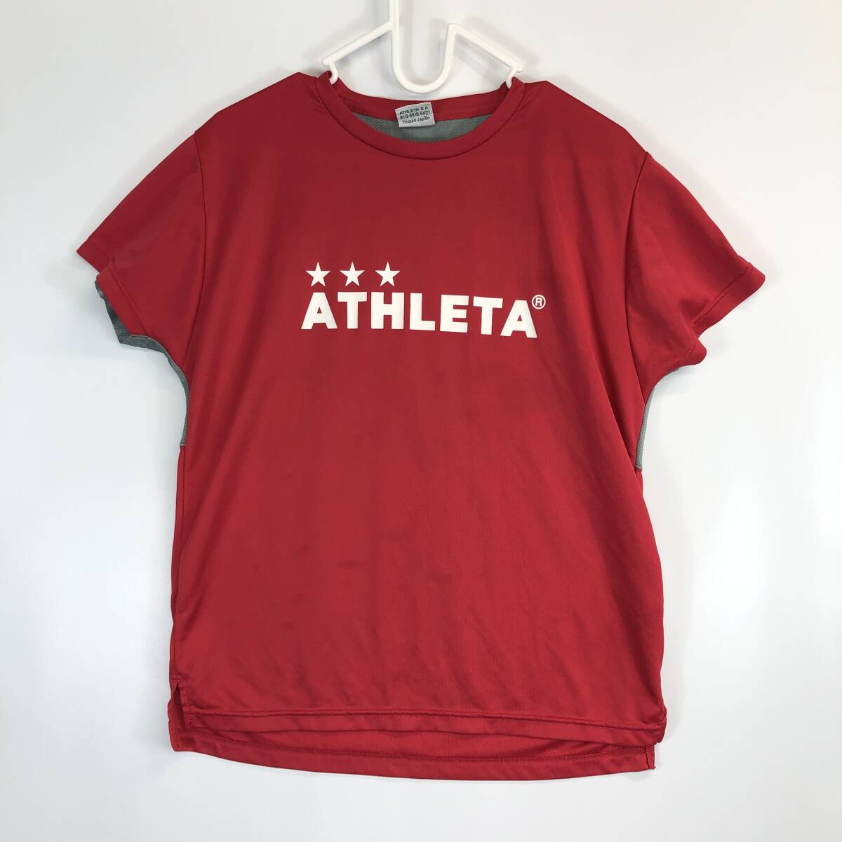 アスレタ ATHLETA プラクティスシャツ レッド グレー Sサイズ拍卖
