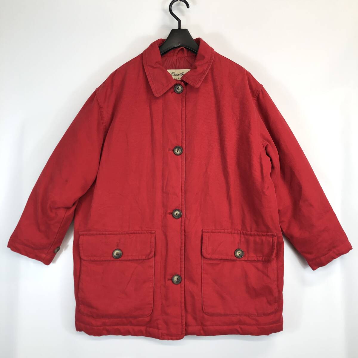 90s Eddie Bauer エディーバウアー ダウンカバーオール ブルゾン レッド レディースSサイズ拍卖