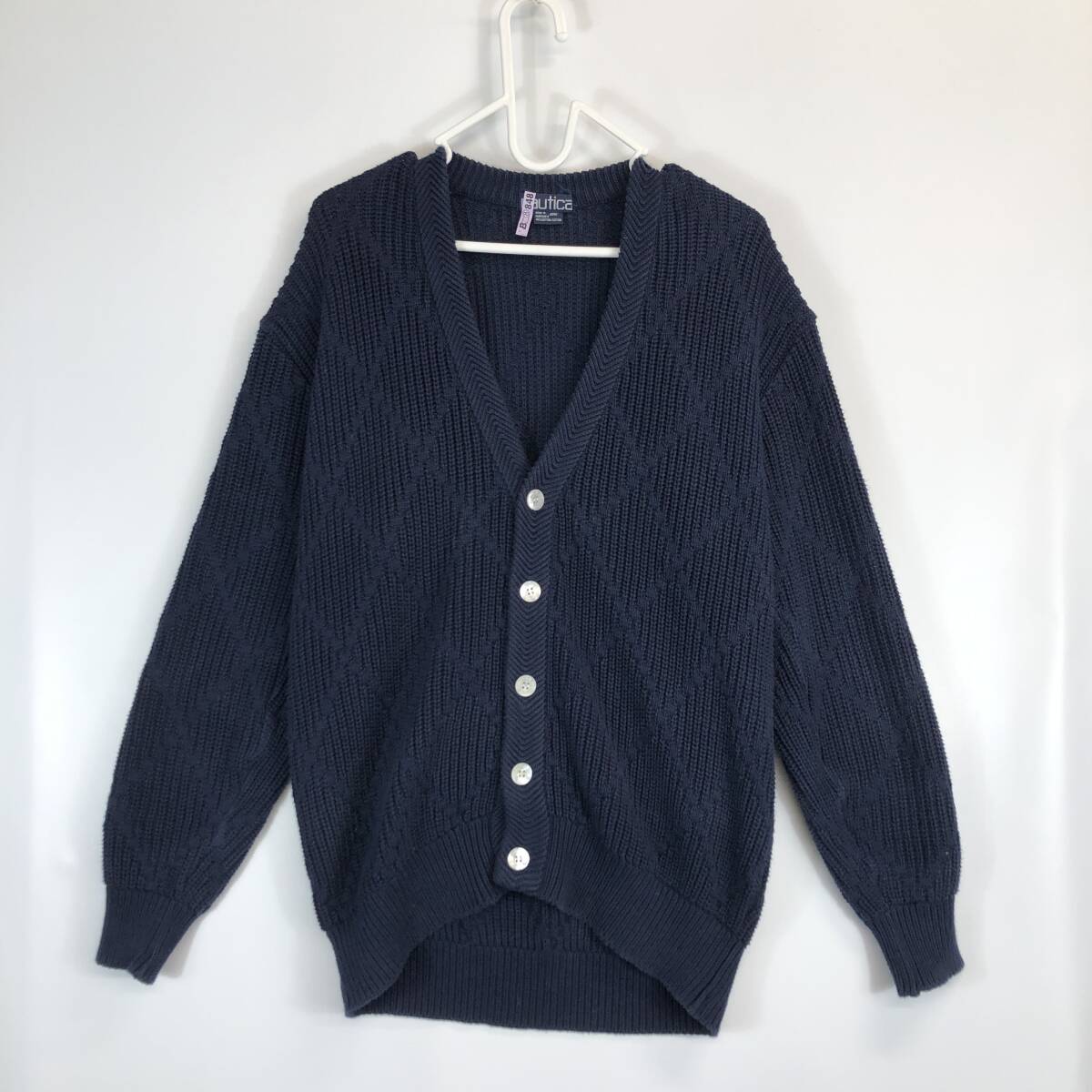 80s 90s 日本製 nautica ノーティカ コットン カーディガン ダークネイビー サイズ不明拍卖