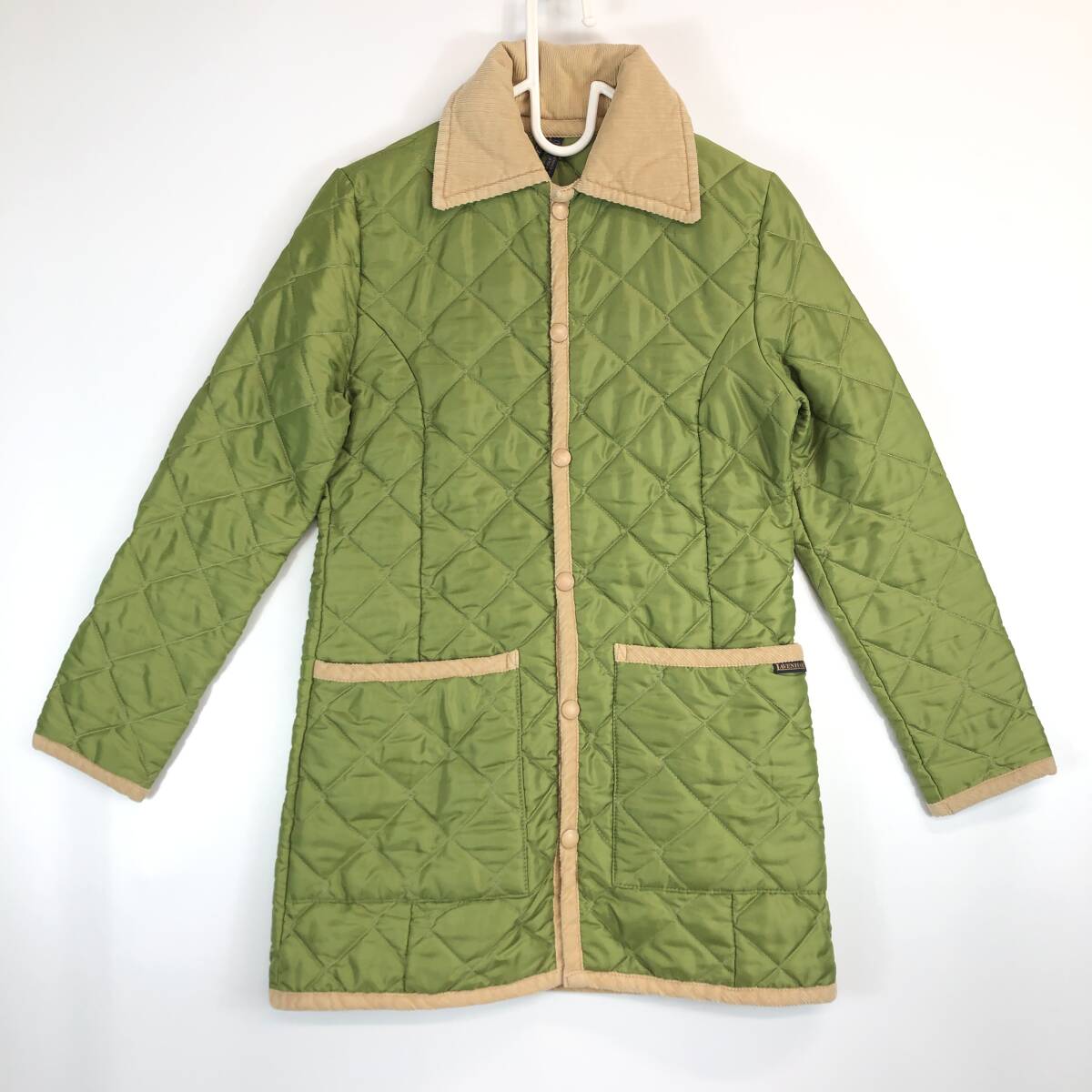イングランド製 ラベンハム LAVENHAM キルティングコート リーフグリーン系 36サイズ WA-AW05拍卖