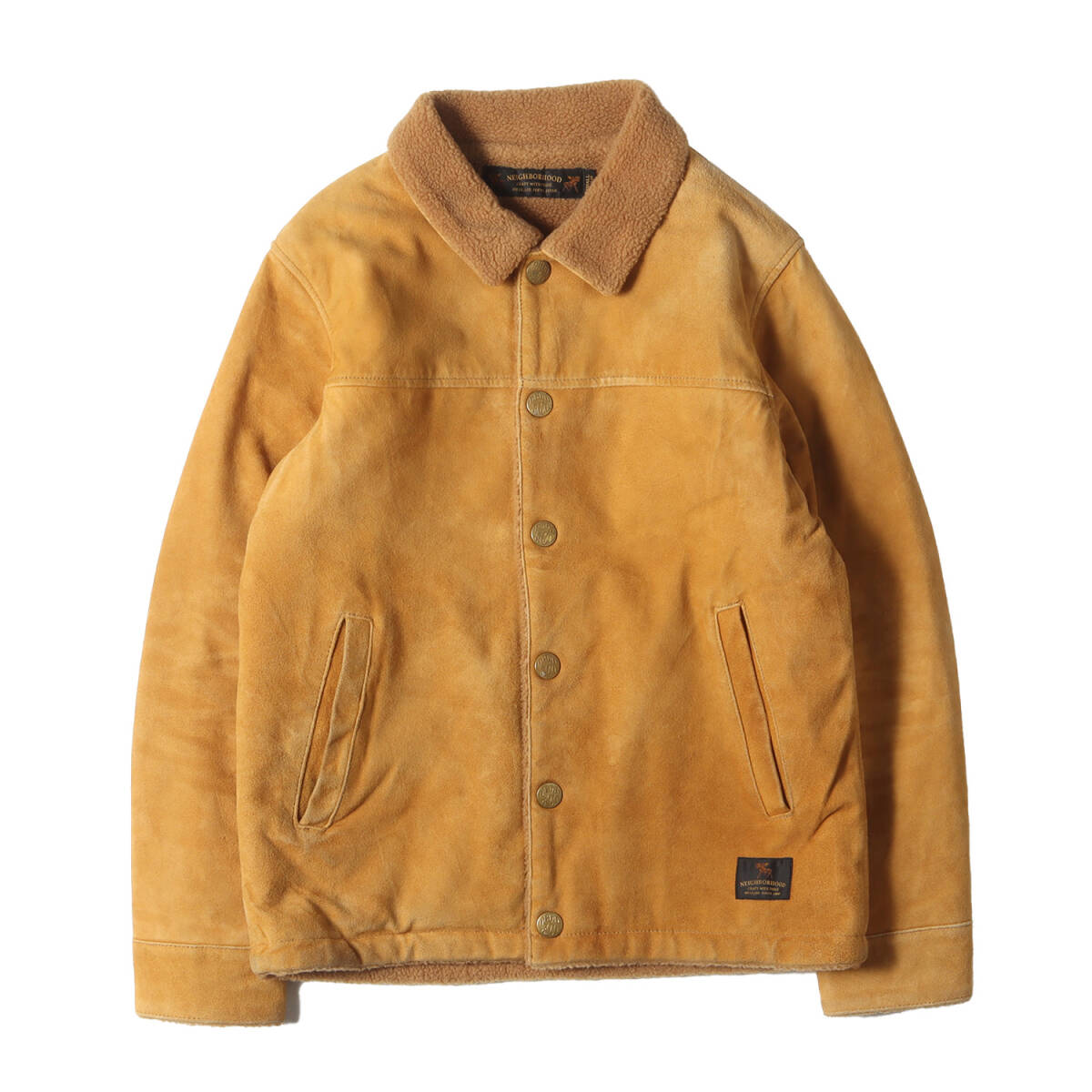 NEIGHBORHOOD ネイバーフッド ジャケット サイズ:S ゴートスウェードレザー ボア ランチジャケット (STORM / GL-JKT) ライトブラウン拍卖