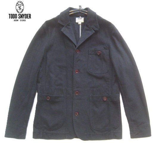 美品カナダ製!!トッドスナイダー TODD SNYDER*ワークディティール カバーオール型ストレッチコットンジャケット S 実寸M 濃灰 ダークグレー拍卖