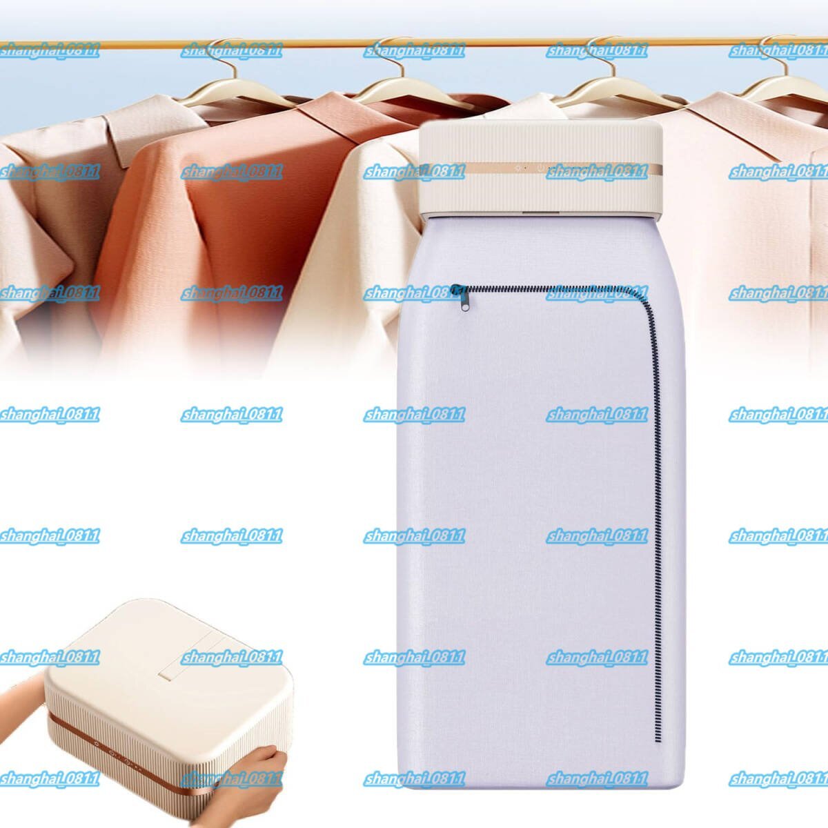 折りたたみ式ミニ衣類乾燥機、600Wポータブル電気垂直アイロン、240分タイマー、あらゆる種類の衣類、下着、タオル、バスタオル、靴、生地拍卖