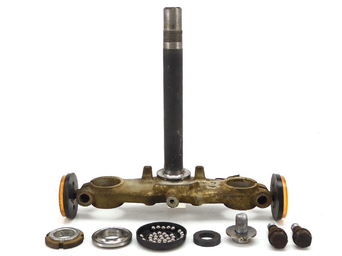 80【評価A】 TS250 ハスラー 250 12型 当時物 純正 ステム 三つ又 アンダーブラケット 反射板 付 Φ36 走行距離表示7,967km TS2504拍卖