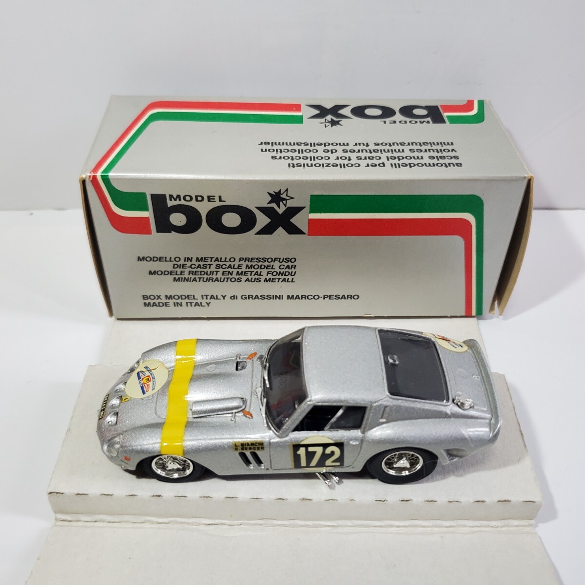 model BOX モデルボックス 1/43「FERRARI GTO TOURIST TROPHY `63」SILVER イタリア製 初期のボックス箱 新品未使用 773拍卖