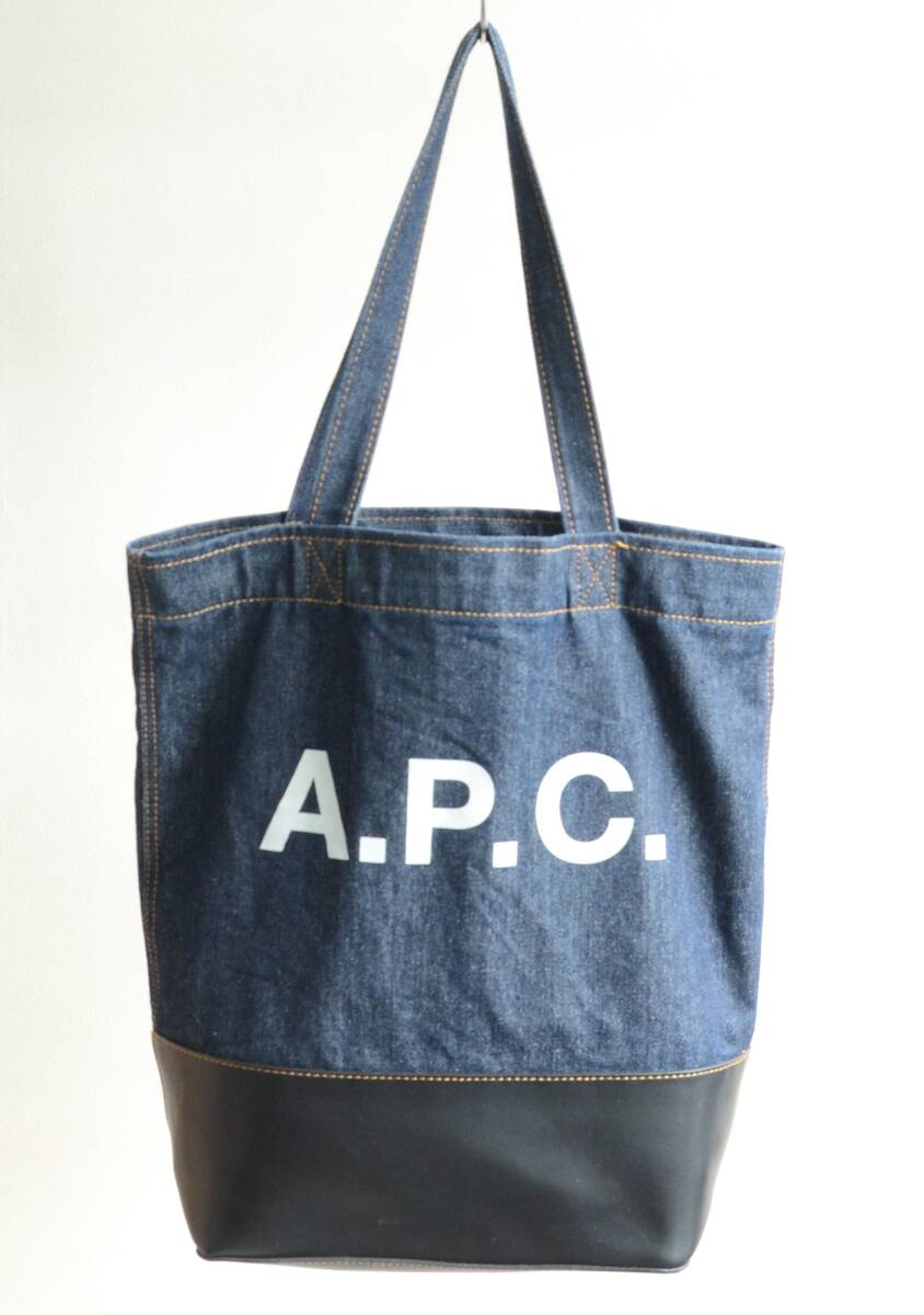 美used APC アーペーセー トートバッグ レザー×デニム拍卖
