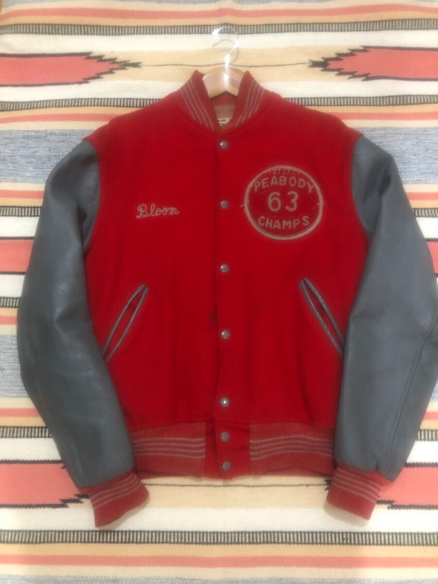 60'Sヴィンテージアワードジャケット アメカジ古着ヴィンテージビンテージンテージ 袖レザーウエアハウス拍卖