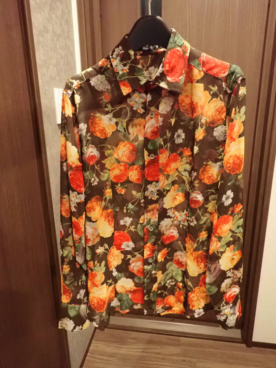 MIDAS ミダス フラワーシャツ 薔薇 シアー 44 美品 即決 送料無料拍卖