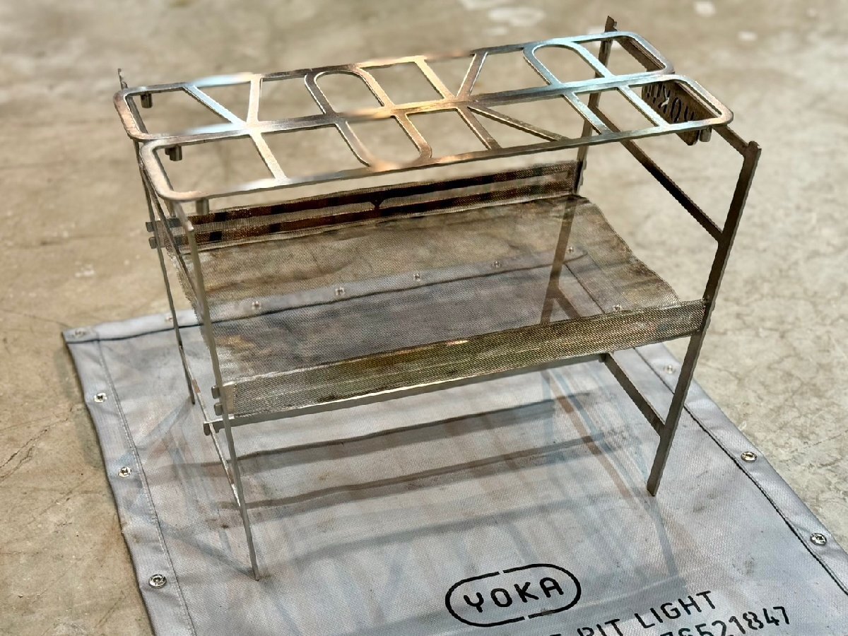★良品! YOKA ヨカ COOKING FIRE PIT LIGHT クッキングファイヤーピット ライト 軽量 ステンレス 焚火台 BBQ グリル アウトドア キャンプ拍卖