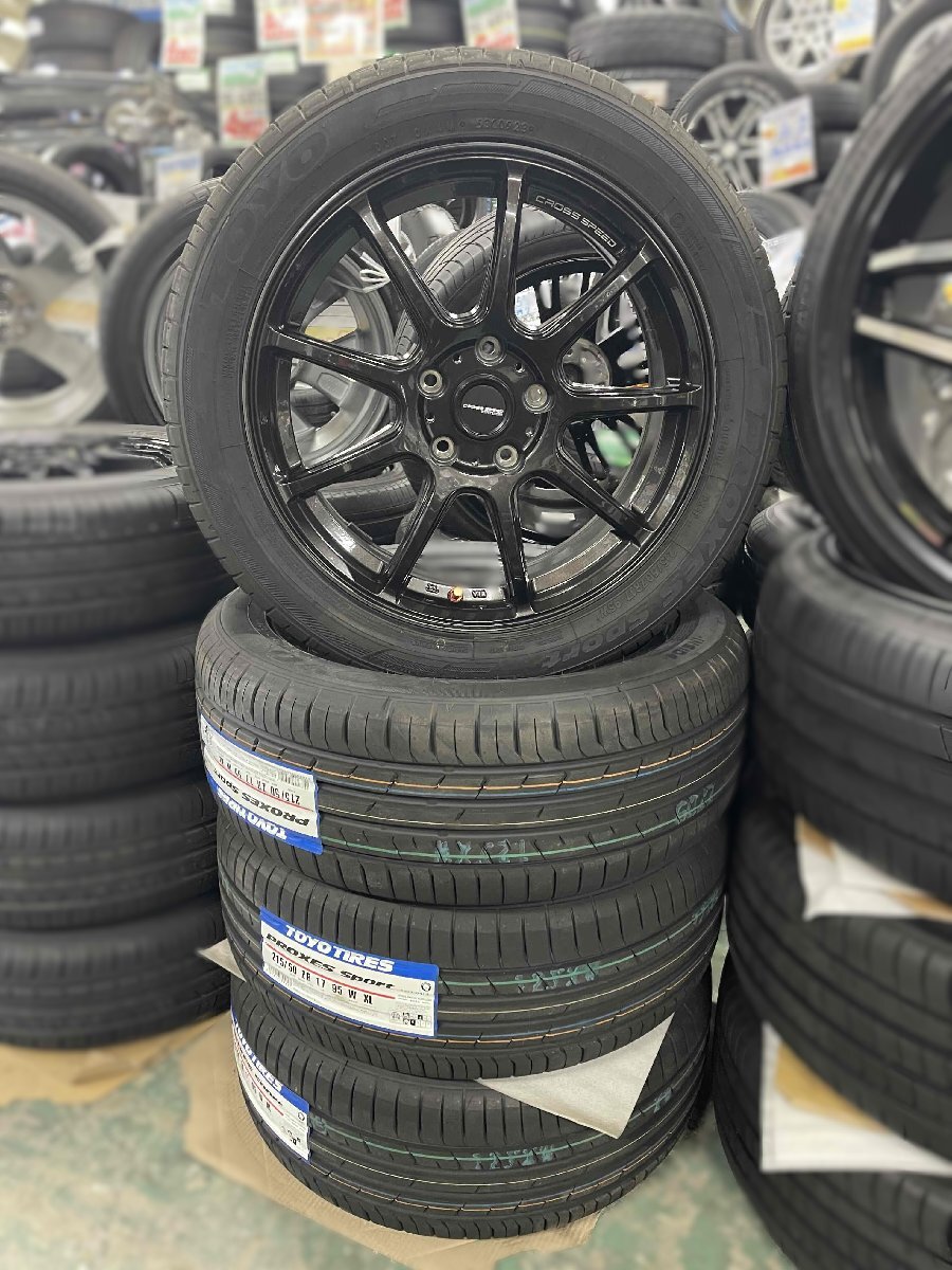 ●ノア ヴォクシー etc.新品タイヤ付 中古 CROSS SPEED 17インチ + 新品 トーヨー プロクセス スポーツ 215/50R17 2023年製 4本セット!拍卖