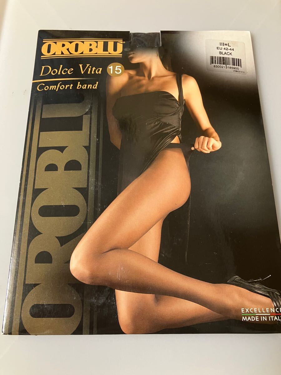【送料無料】OROBLU dolce vita 15 comfort band 15デニール オロブル パンスト パンティストッキング L eu 42-44 black 黒 panty stocking拍卖