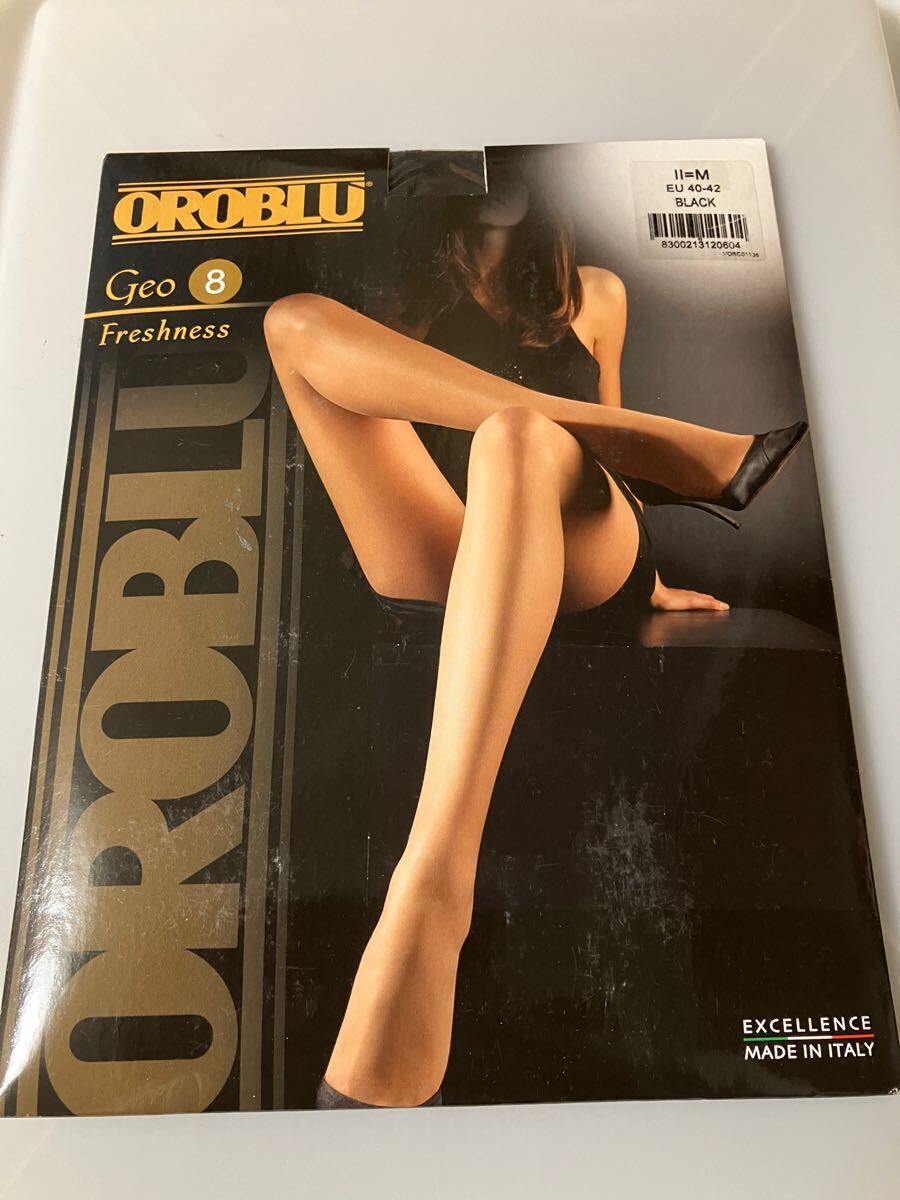 OROBLU GEO 8 freshness EU42-44 M BLACK panty stocking パンティストッキング パンスト オロブル 高級 8デニール 黒スト ultra sheer 拍卖