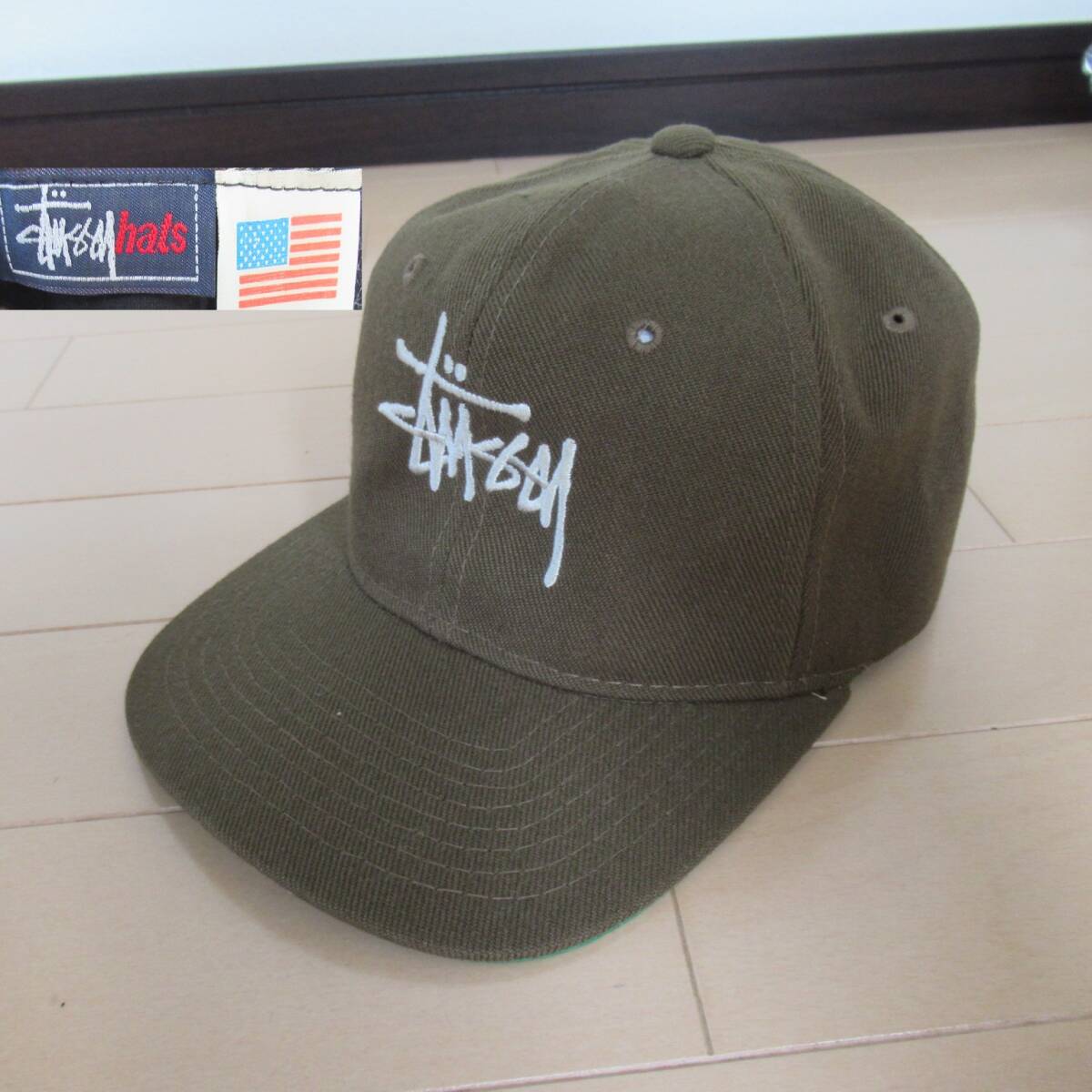 ★即決送込★USA製 90s OLD STUSSY CAP ブラウン キャップ 帽子 オールド hat スナップバック old oldstussy ステューシー 6パネル拍卖