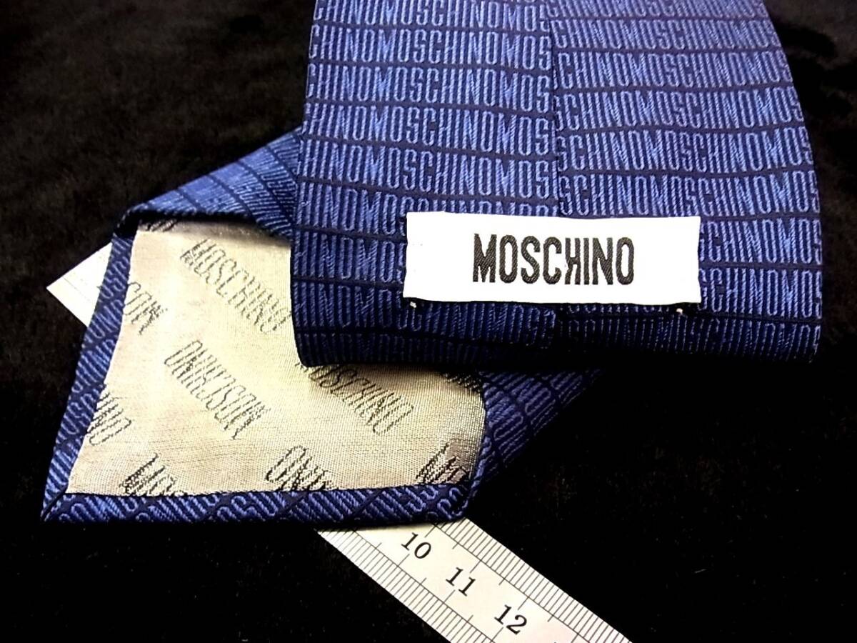 ♪:.*:2052【美品】【MOSCHINO】モスキーノ【総ロゴ】ネクタイ拍卖