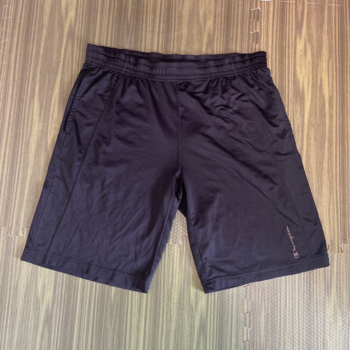 11-6 champion チャンピオン メンズショートパンツ ハーフパンツ 短パン ランニングトレーニングパンツ ブラック M拍卖