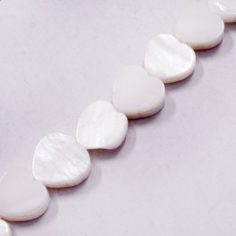 【AFP】 シェルビーズ ハート型 ホワイト 1cm 1連約40cm shell-55拍卖